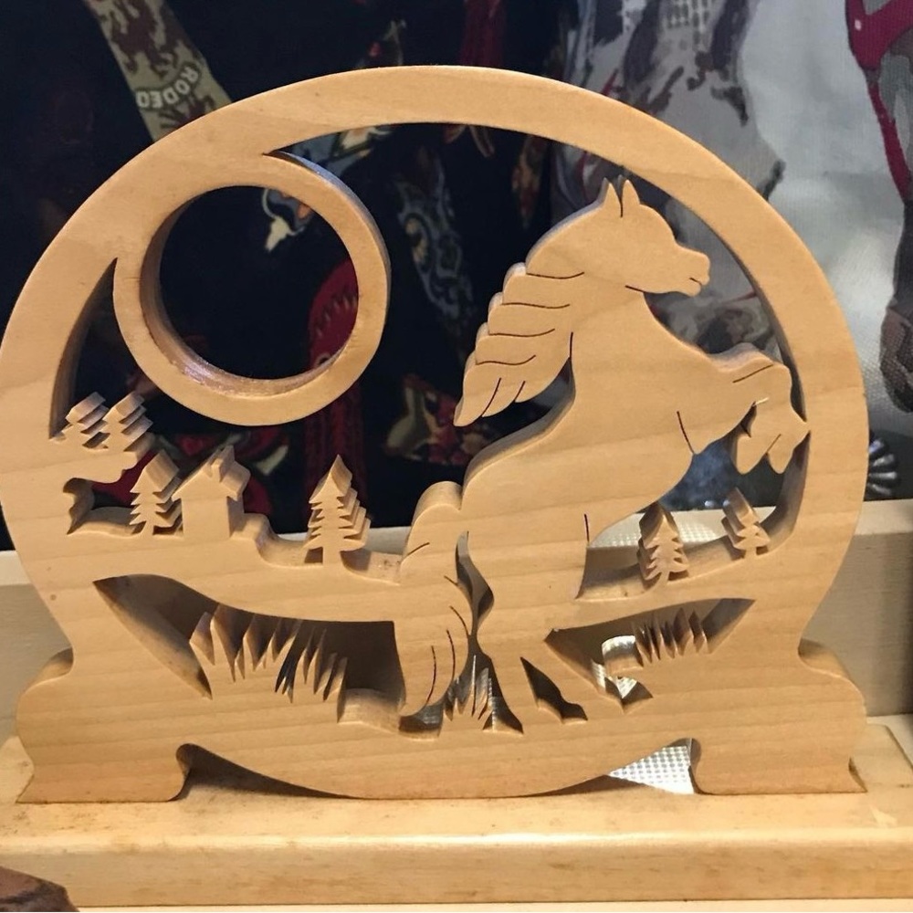 Carved wooden horse
